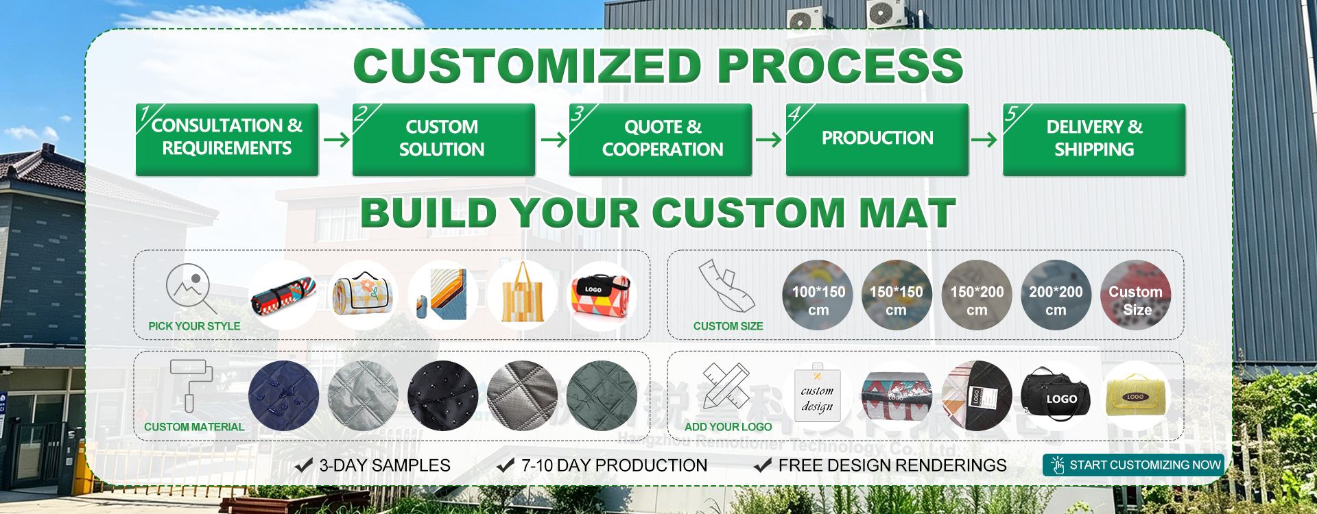 customized process-picnic mat